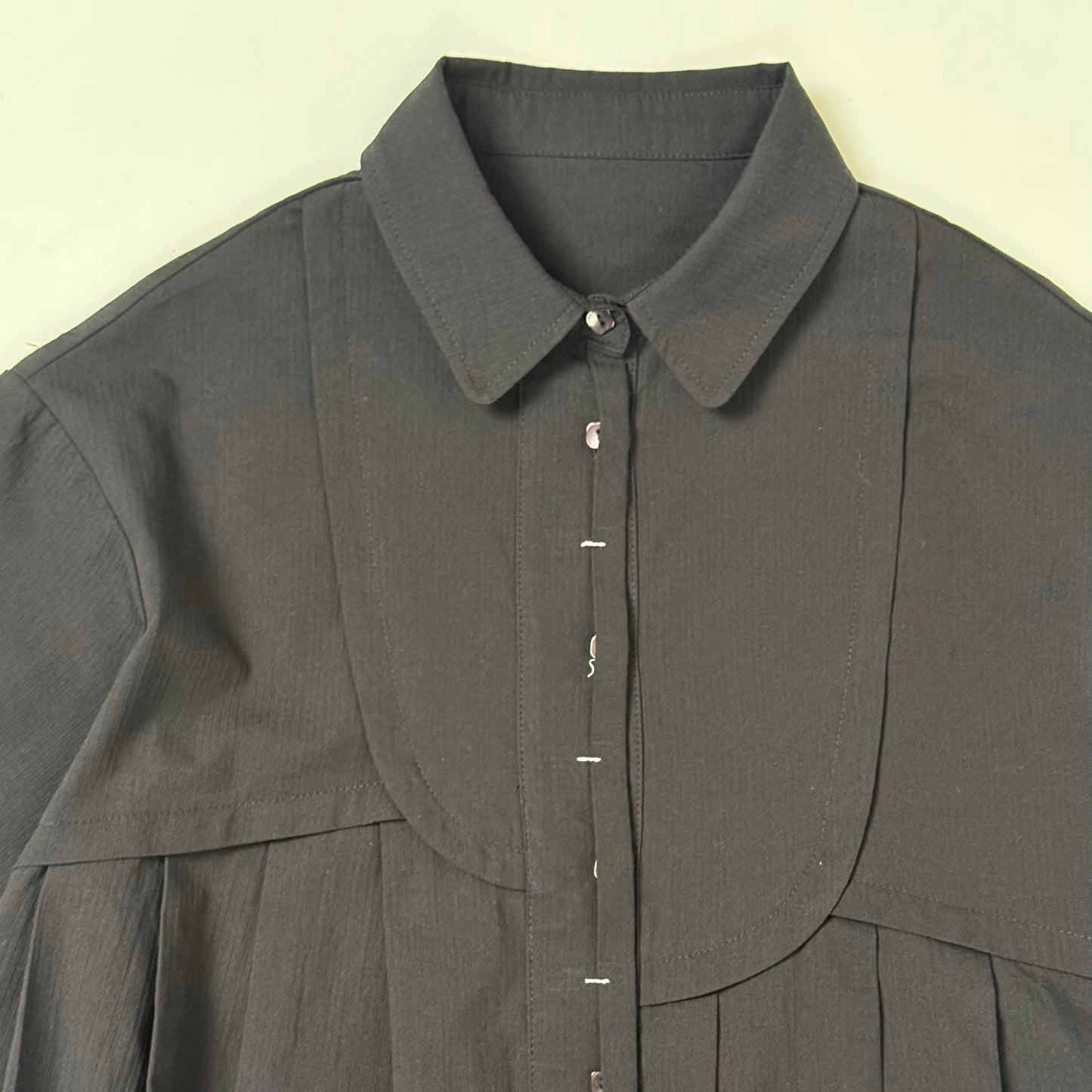 アシンメトリー切替デザイン シャツワンピース ロングシャツ 半袖 BP-250503SC [Bell Pony]