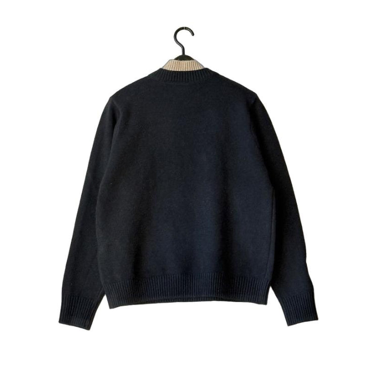 猫刺繍 配色2枚重ねハイネック ニットセーター BPW-25646  [Bell Pony]