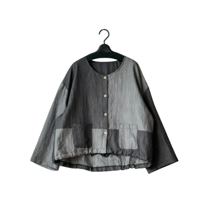 バイカラー アシンメトリー切り替えシャツ BPS-26191 [Bell Pony]