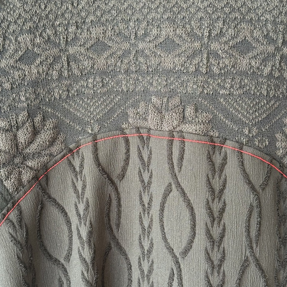 異素材切替え ドレープシルエット デザインロングワンピース RYC-241201SC [Yoshi Yoshi by pj]