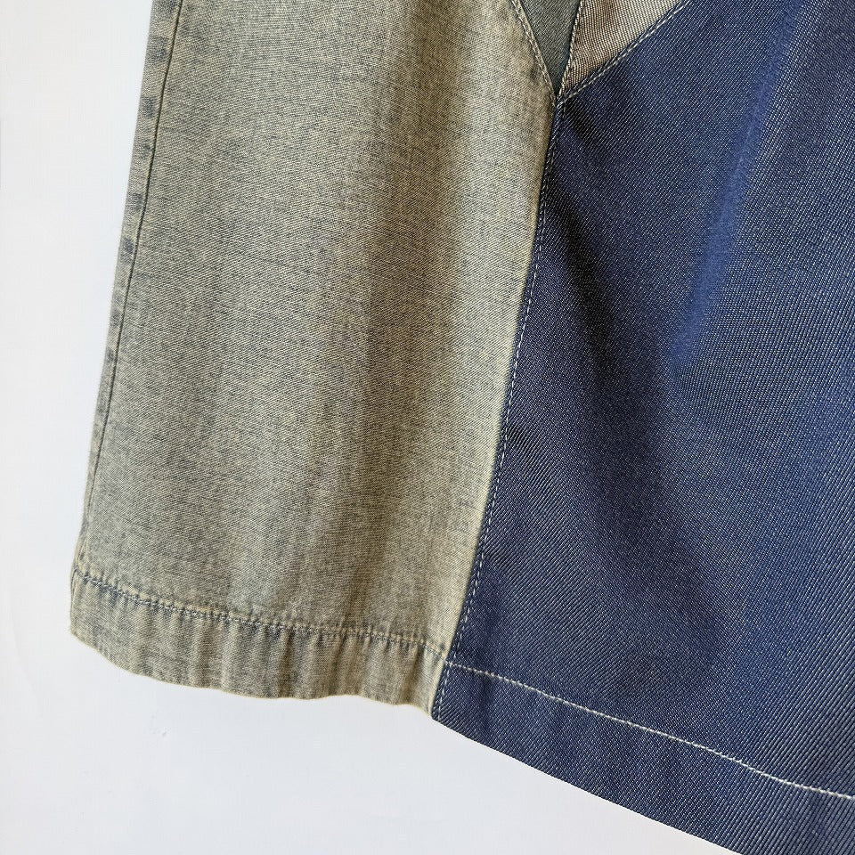 ランダム切り替え パッチワーク デニムワイドパンツ BPS-26230 [Bell Pony]