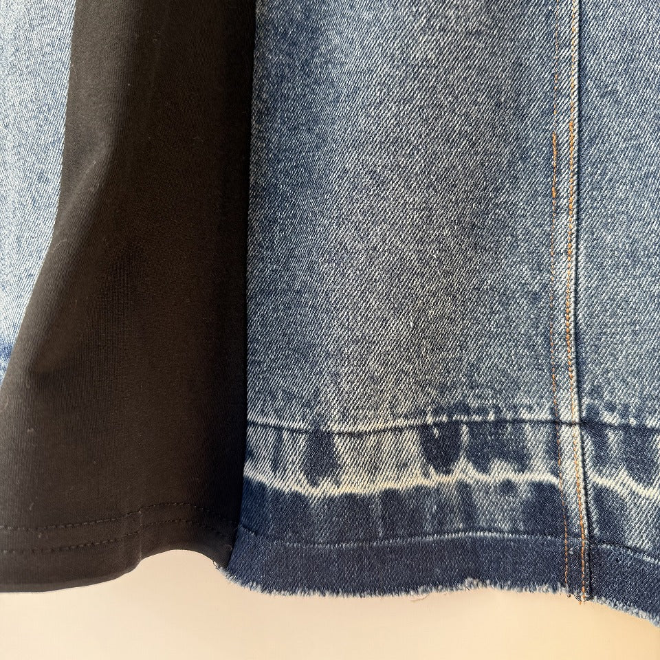 バイカラー異素材切替 ジャージ×デニムスカート BPS-26171 [Bell Pony]