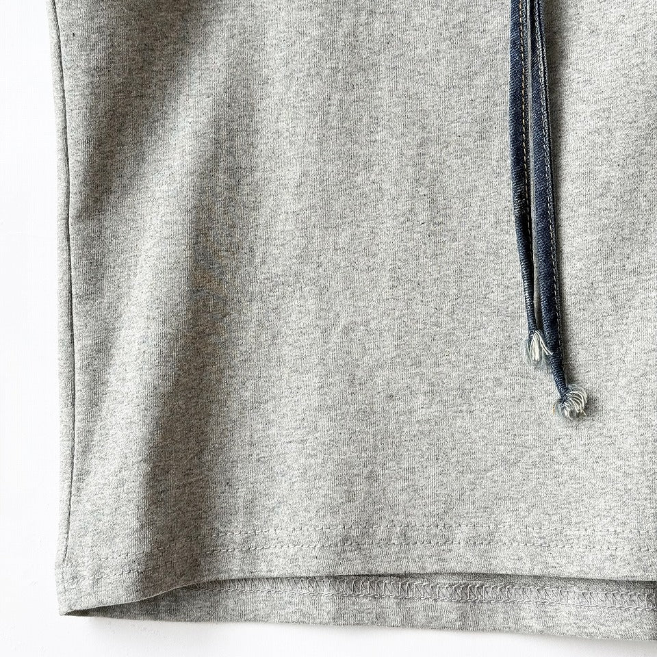 異素材ドッキング デニムポケットデザインTシャツ BPS-26628 [Bell Pony]