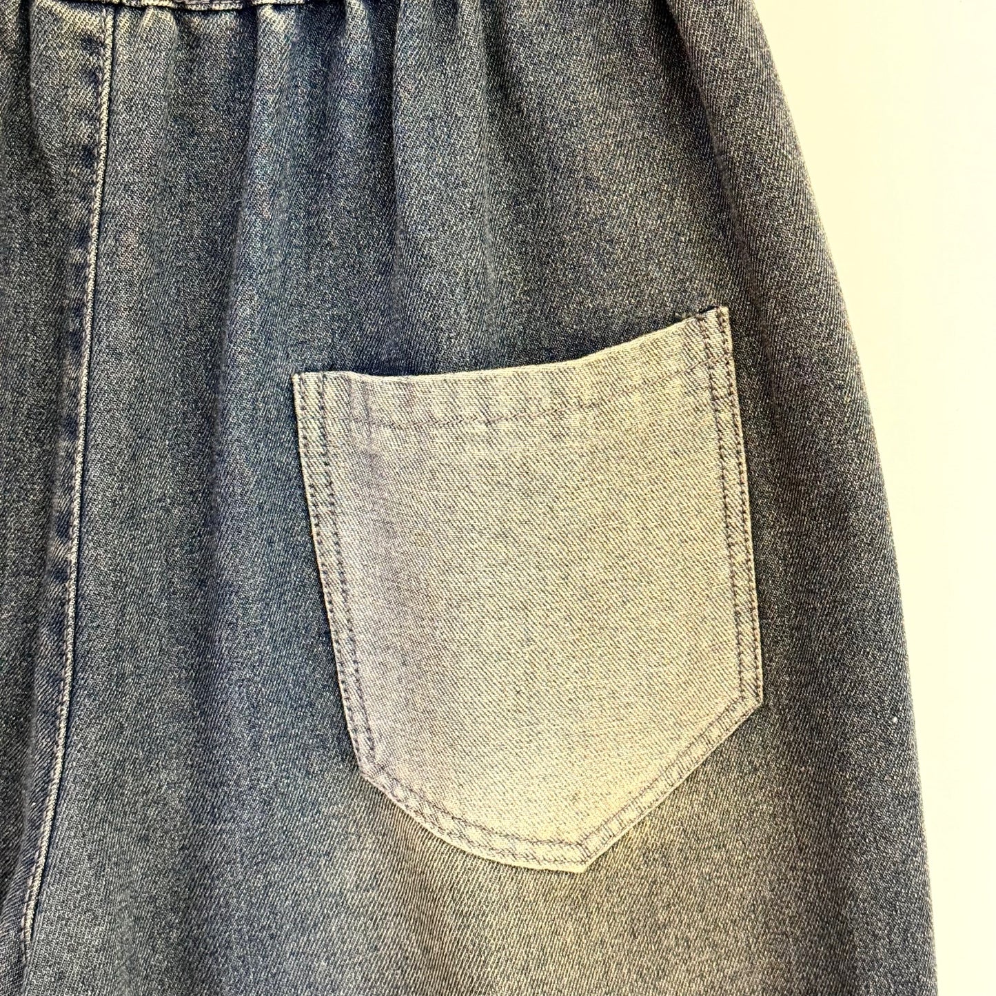 アシンメトリー刺繍ワイドデニムパンツ BPW-25554 [Bell Pony]