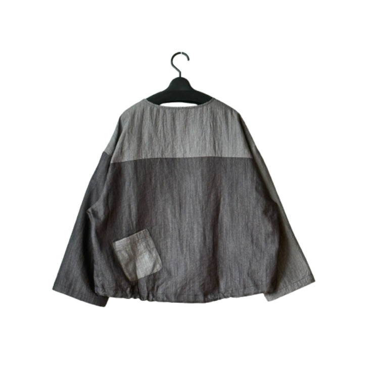 バイカラー アシンメトリー切り替えシャツ BPS-26191 [Bell Pony]