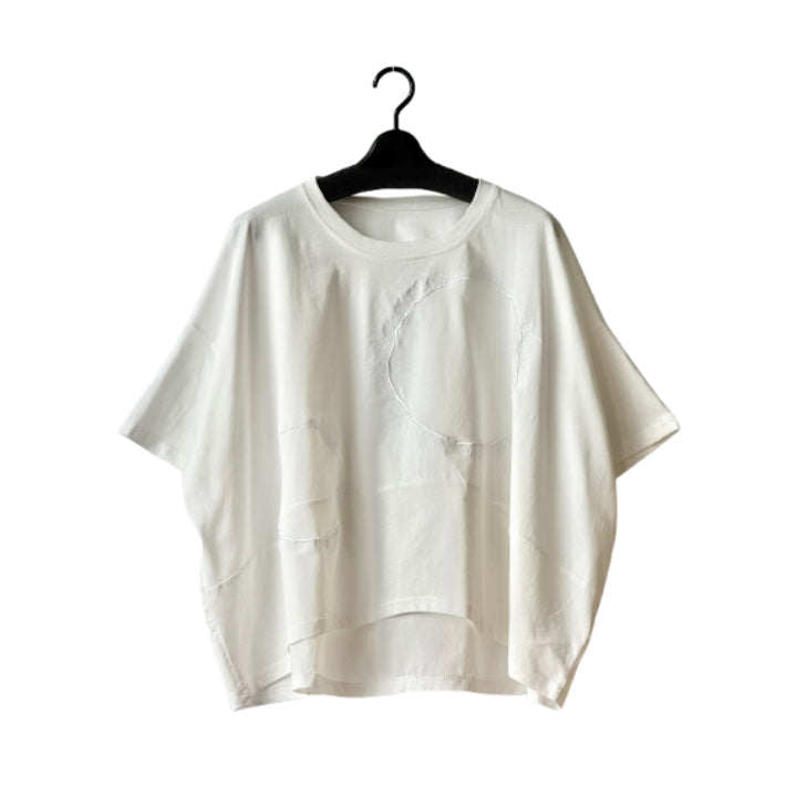 異素材切り替え アート刺繍 ビッグTシャツ BPS-26664 [Bell Pony]