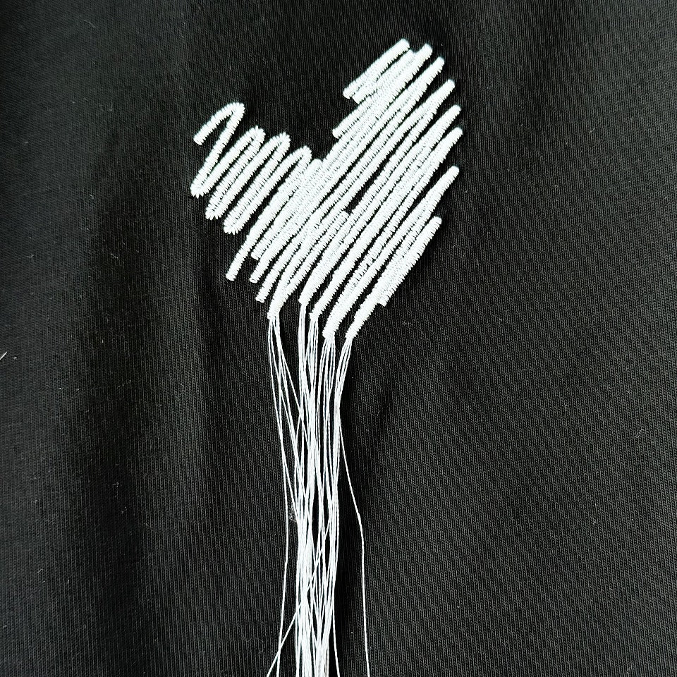 ハート刺繍 デザインTシャツ BPS-26816 [Bell Pony]