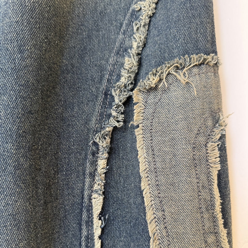 アップリケ刺繍 デニムワイドパンツ BPS-26147 [Bell Pony]