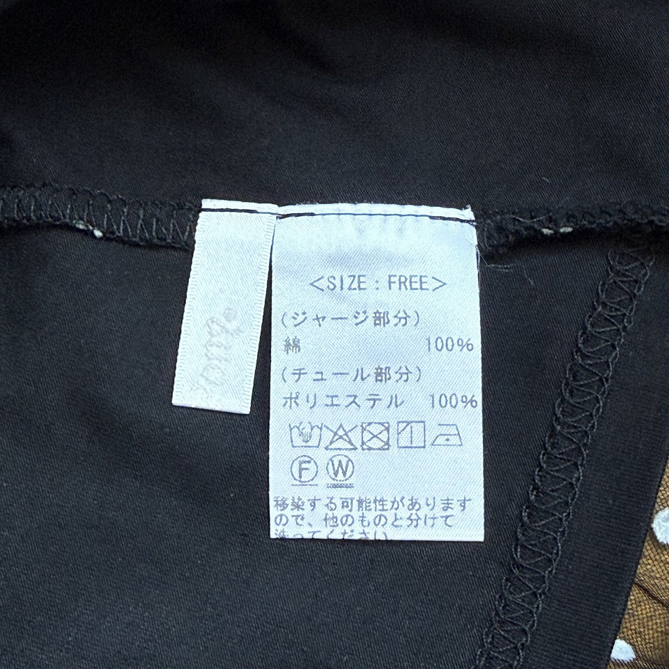 バックチュール ドット柄 フレアデザインTシャツ BPS-26644 [Bell Pony]