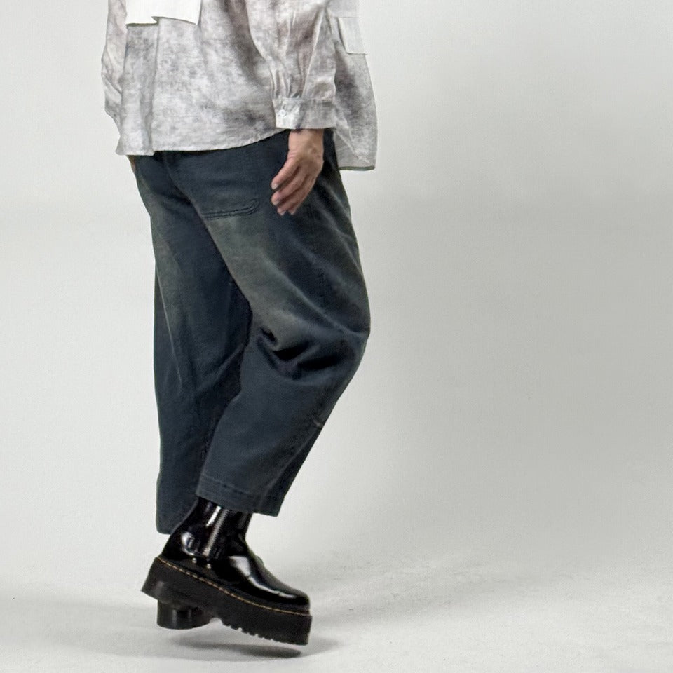 配色飾りステッチ デニムテーパードパンツ BPS-26148  [Bell Pony]