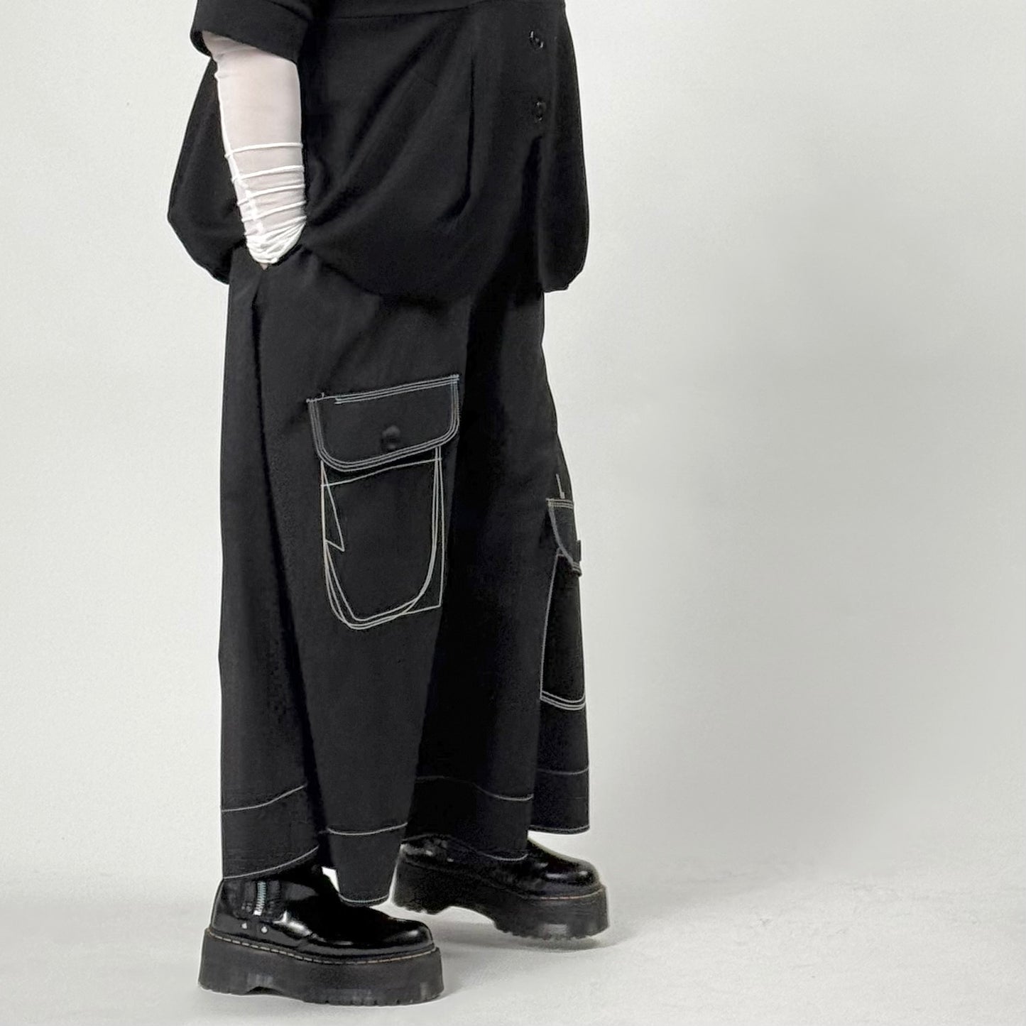 ステッチデザイン ワイドパンツ BPS-26076 [Bell Pony]