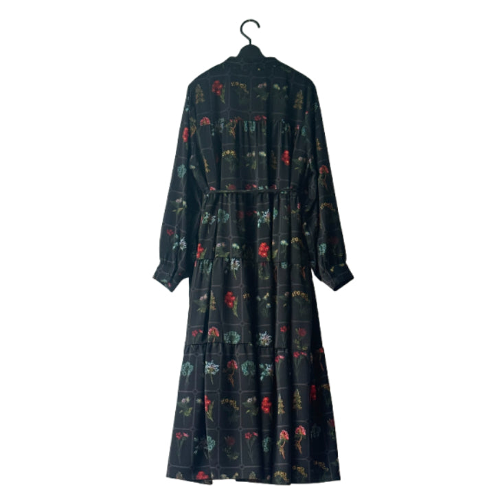 総柄プリント ワンピース 長袖 フラワー柄 BPA-25302 [Bell Pony]