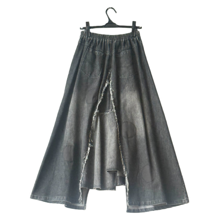 アシンメトリー デニムスカート ロング丈 BPA-25063 [Bell Pony]