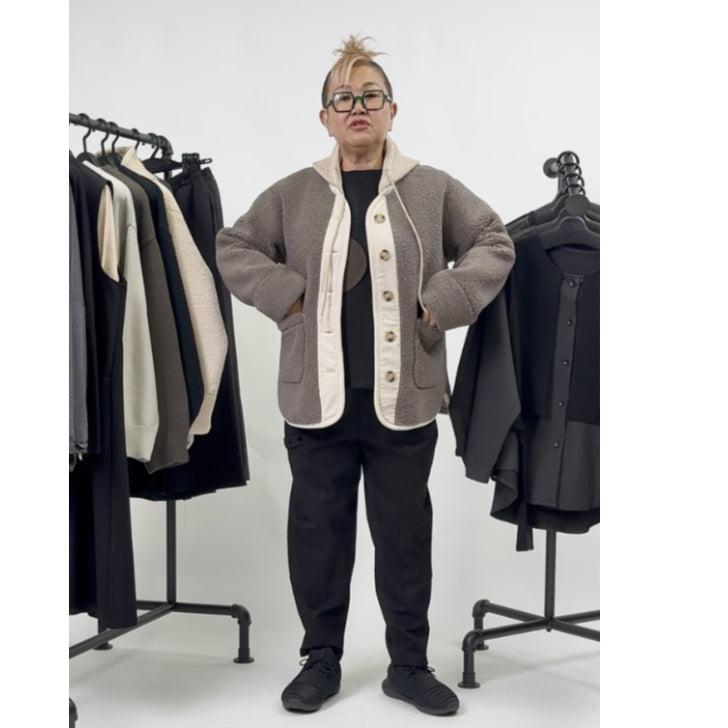 フード付き 異素材切替 ボアジャケット BPW-25587 [Bell Pony]