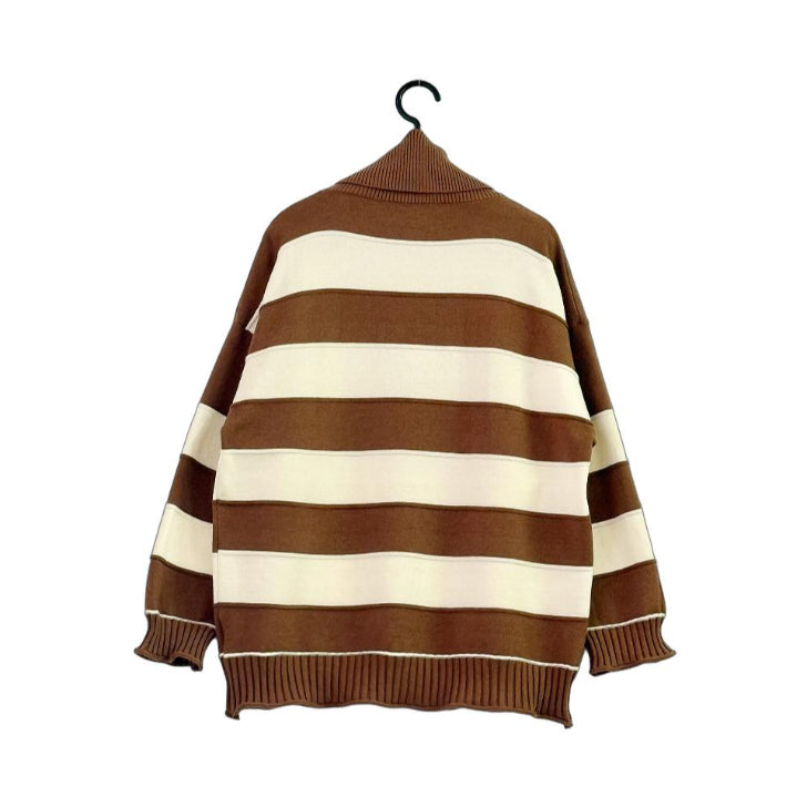 太ボーダー タートルネックセーター BPA-25645 [Bell Pony]