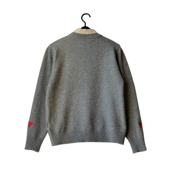 猫刺繍 配色2枚重ねハイネック ニットセーター BPW-25646 [Bell Pony