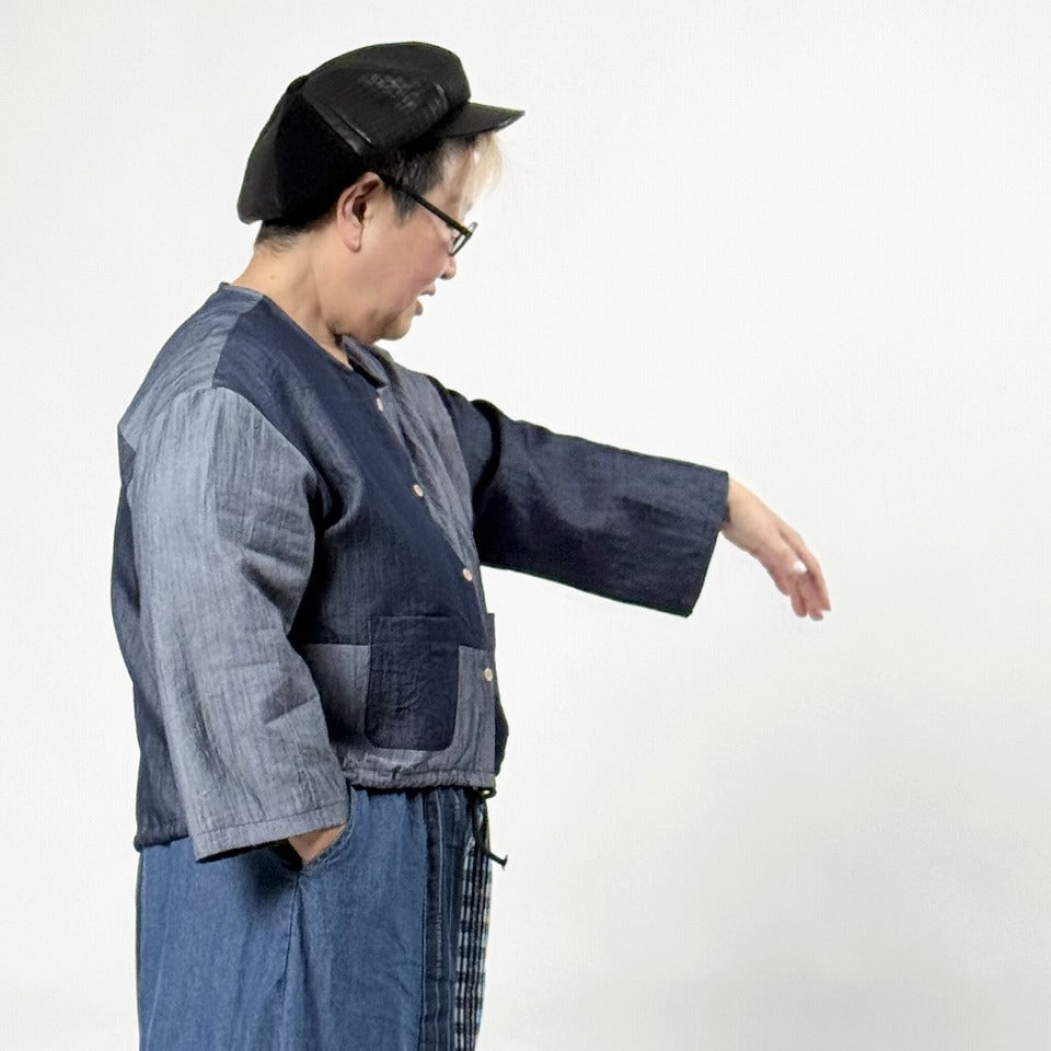 バイカラー アシンメトリー切り替えシャツ BPS-26191 [Bell Pony]