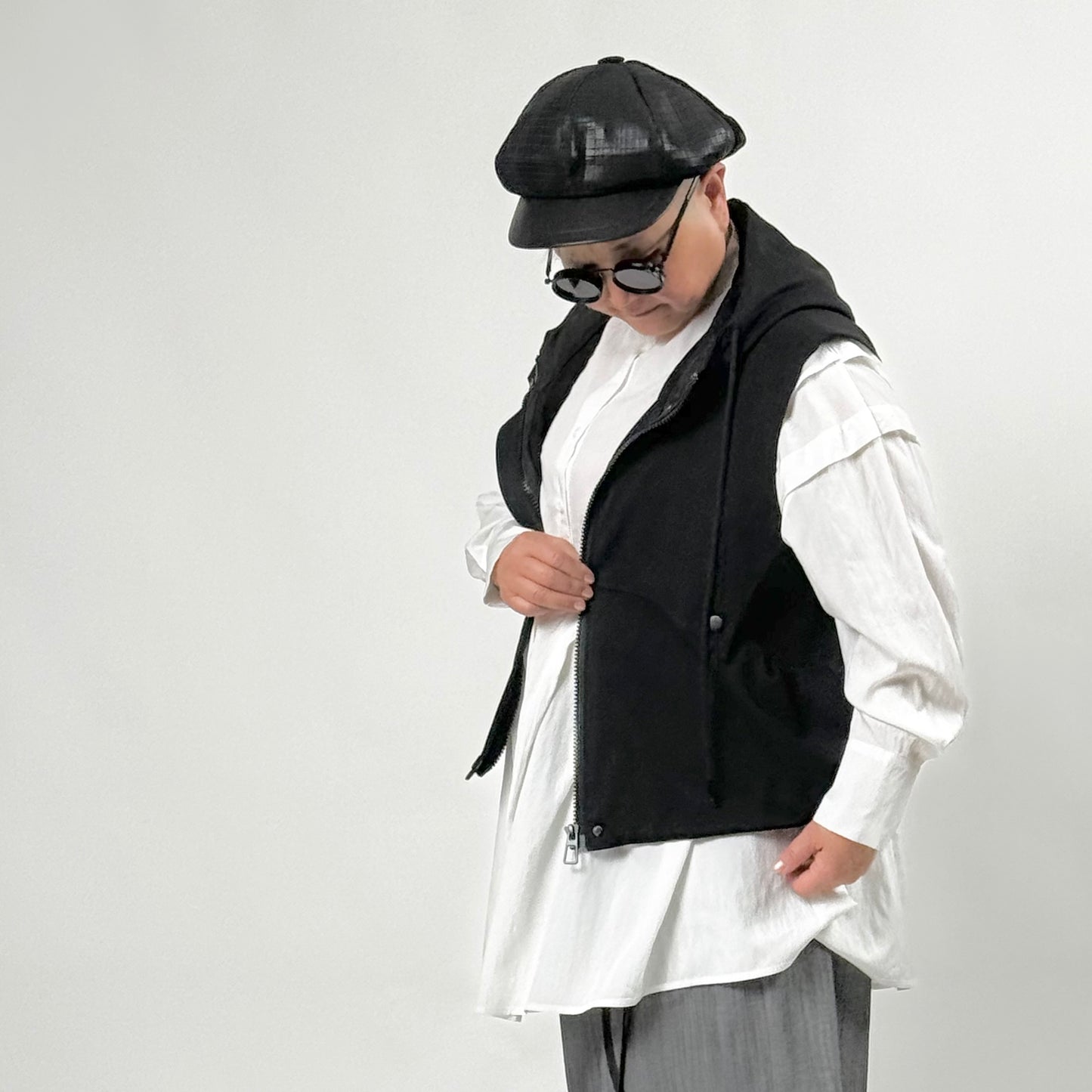 ジップデザイン フード付き ベスト BPS-26145 [Bell Pony]