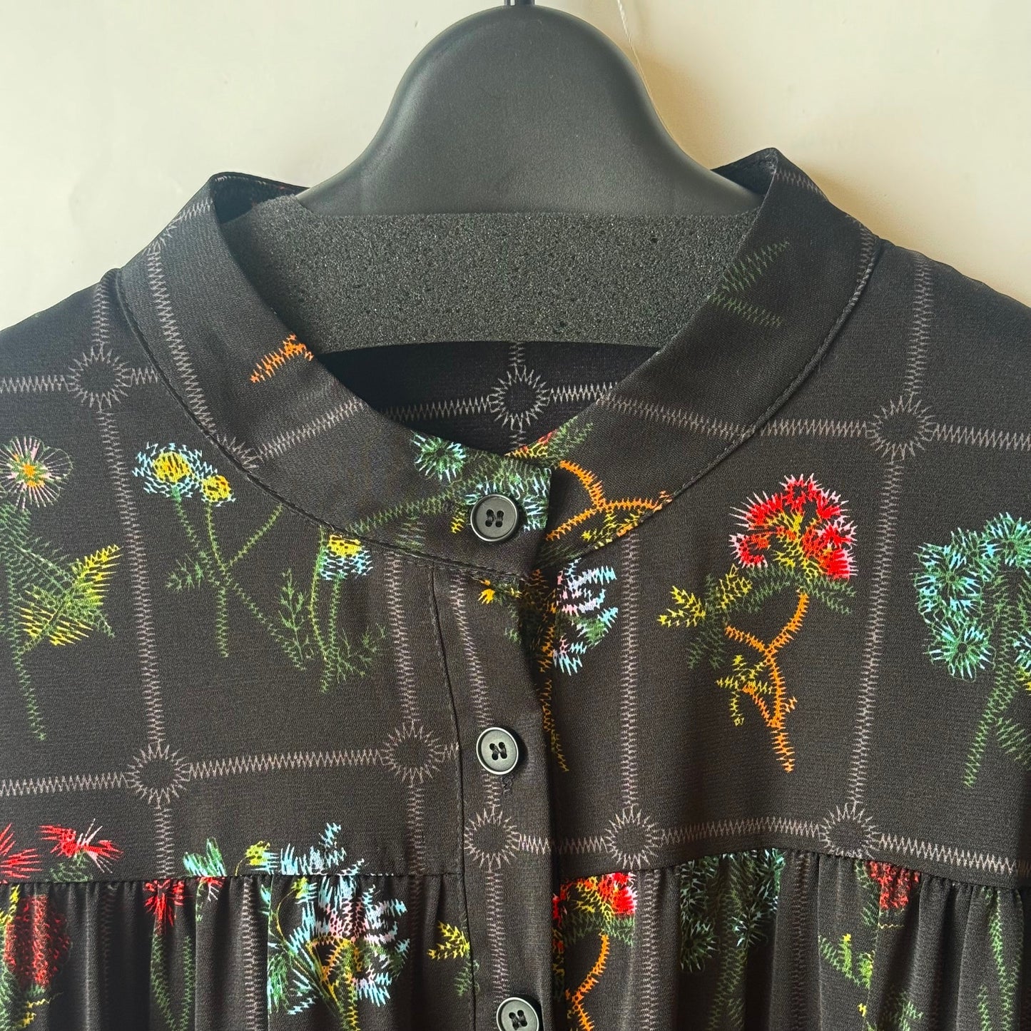 総柄プリント ワンピース 長袖 フラワー柄 BPA-25302 [Bell Pony]