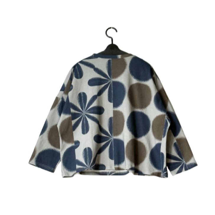 ドット×フラワープリント ロングTシャツ BPA-25268 [Bell Pony]