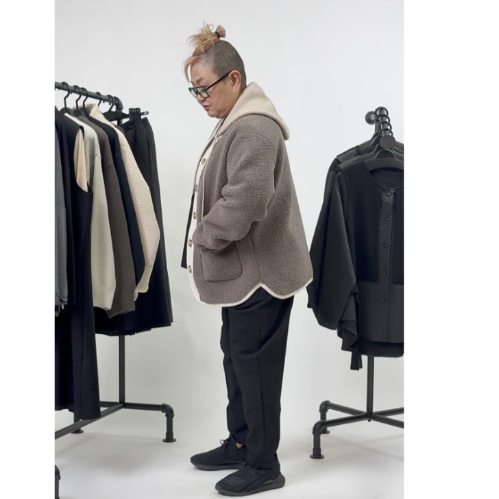 フード付き 異素材切替 ボアジャケット BPW-25587 [Bell Pony]