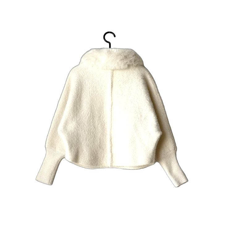 ふわふわファーポケット ジップニットジャケット BPW-25576 [Bell Pony]