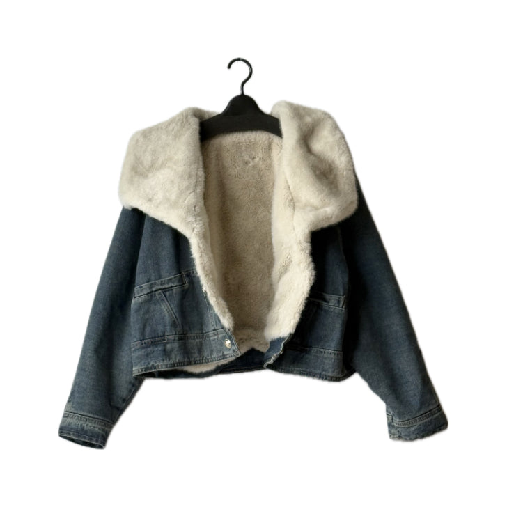 ふわふわファー衿付き デニムジャケット BPA-25512 [Bell Pony]