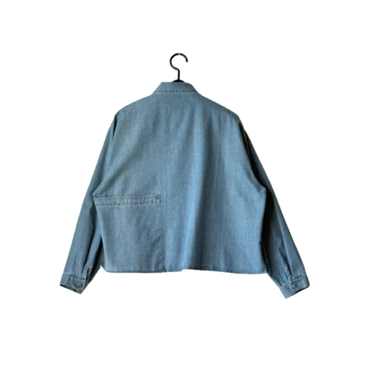 ハンドステッチ風 デザインデニムシャツ BPS-26153 [Bell Pony]