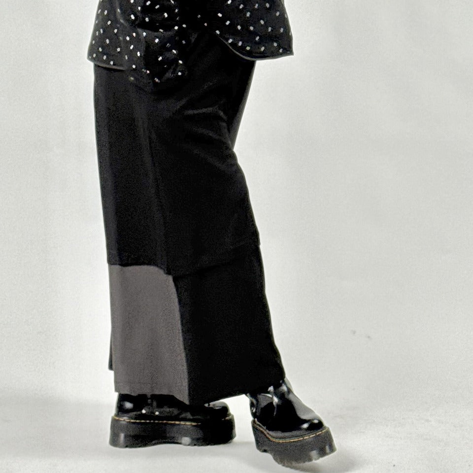 アシンメトリー切り替え バイカラー ワイドパンツ BPW-25525 [Bell Pony]