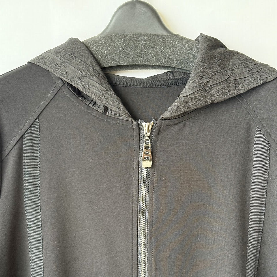 異素材切り替え フード付き ロングコート レディース スプリングコート BPS-26137 [Bell Pony]