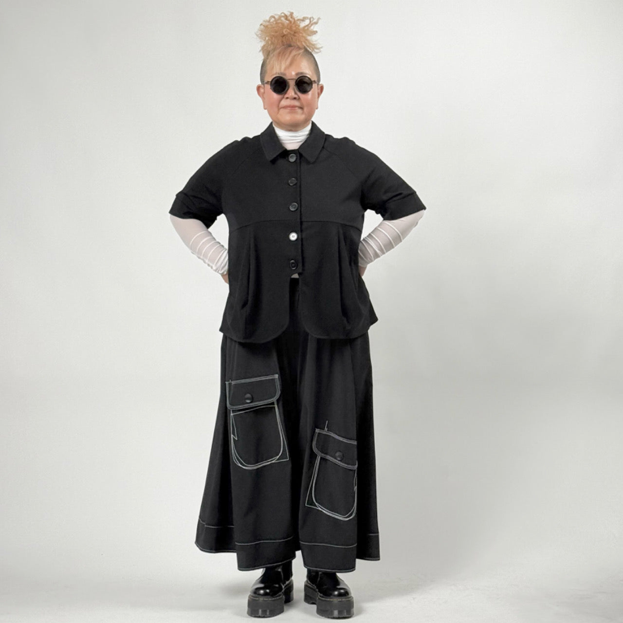 ステッチデザイン ワイドパンツ BPS-26076 [Bell Pony]