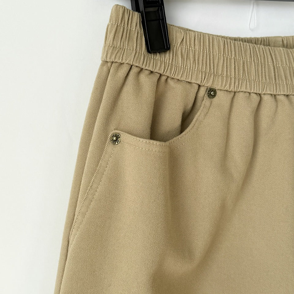 フロントダーツ入り 裏起毛 ワイドパンツ BPW-25683 [Bell Pony]