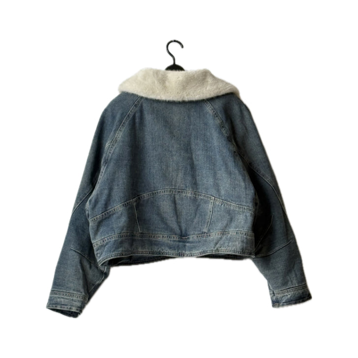 ふわふわファー衿付き デニムジャケット BPA-25512 [Bell Pony]
