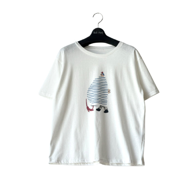 ユニークイラストプリント Tシャツ 半袖 BPS-25532 [Bell Pony]
