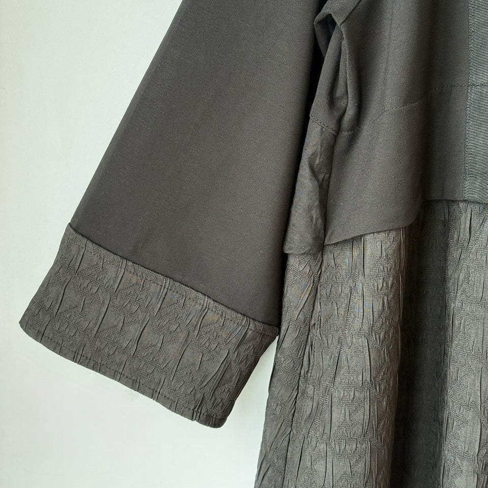 異素材切り替え フード付き ロングコート レディース スプリングコート BPS-26137 [Bell Pony]