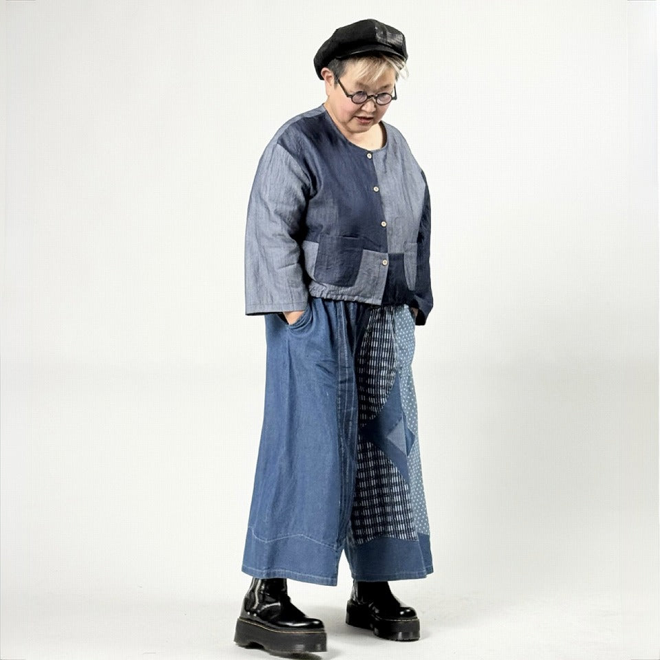 バイカラー アシンメトリー切り替えシャツ BPS-26191 [Bell Pony]