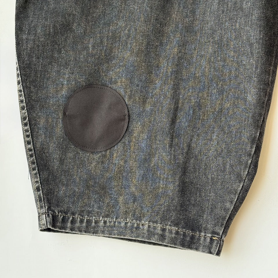 ドット柄 アップリケ デザイン ブラックデニム コクーンパンツ BPS-26060 [Bell Pony]