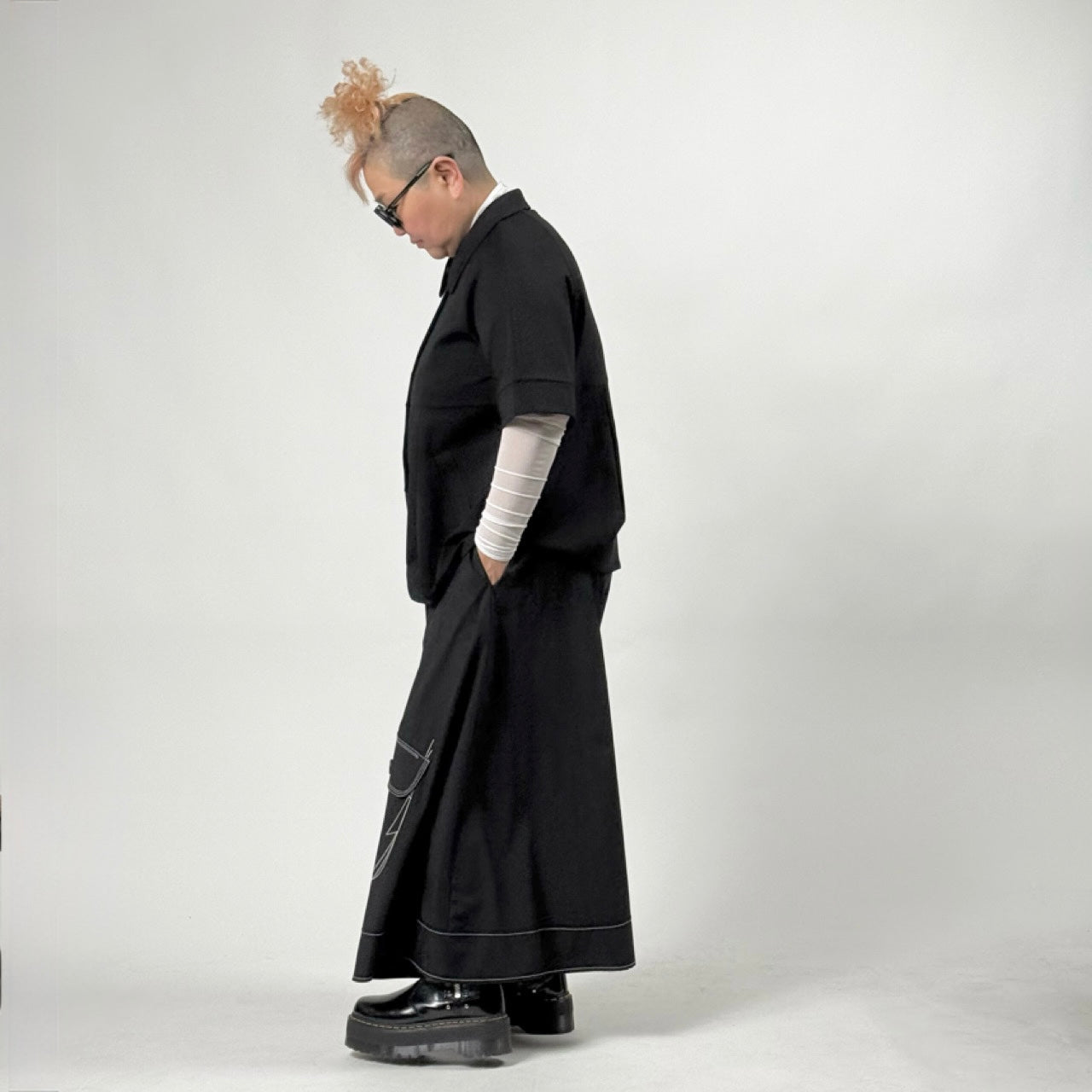 ステッチデザイン ワイドパンツ BPS-26076 [Bell Pony]