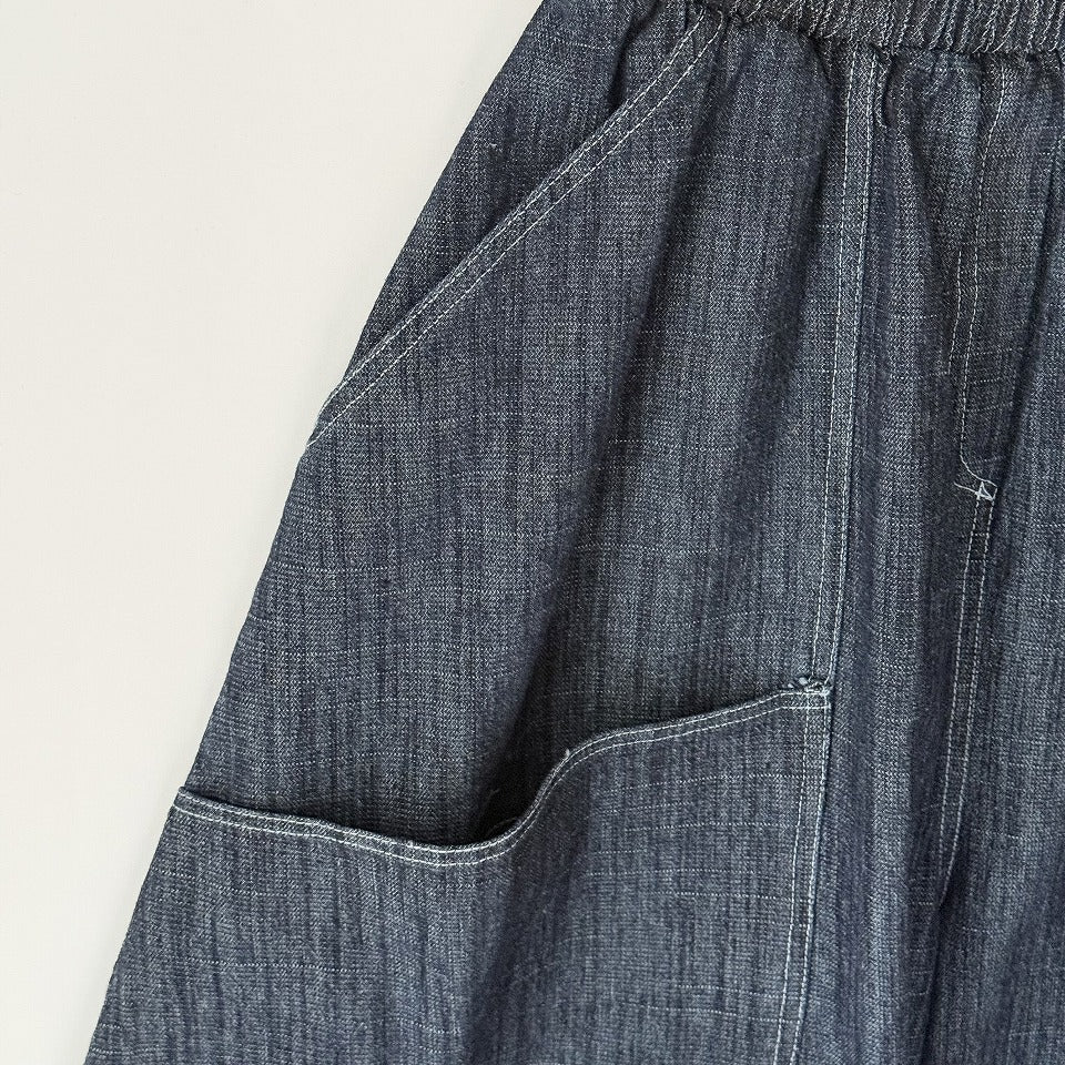 飾りステッチ デニムワイドパンツ BPA-25065 [Bell Pony]