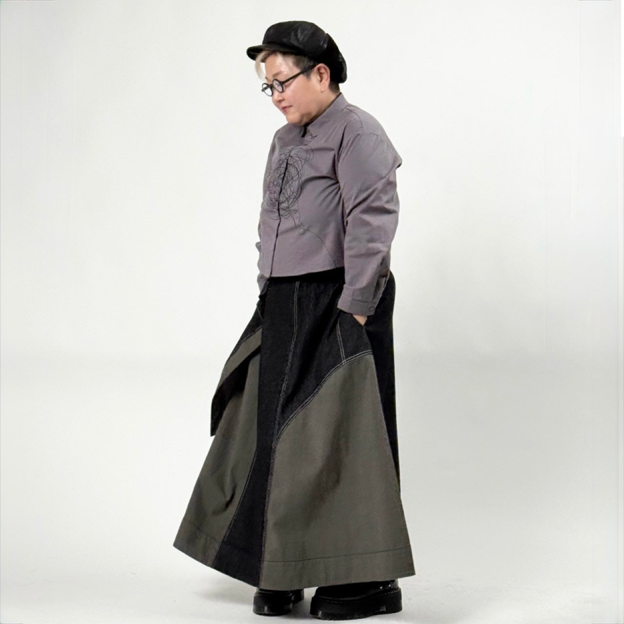 ステッチ刺繍 アートデザイン コットンシャツ BPS-26048 [Bell Pony]