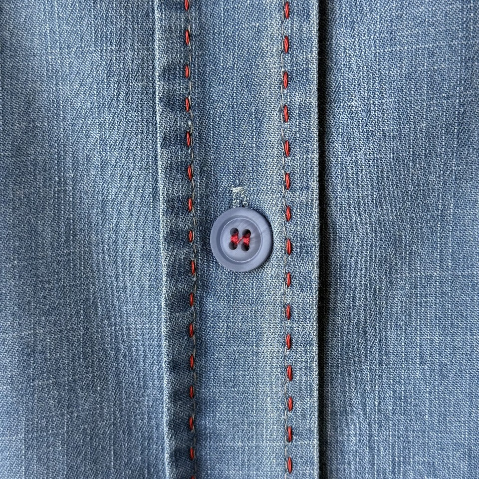 ハンドステッチ風 デザインデニムシャツ BPS-26153 [Bell Pony]