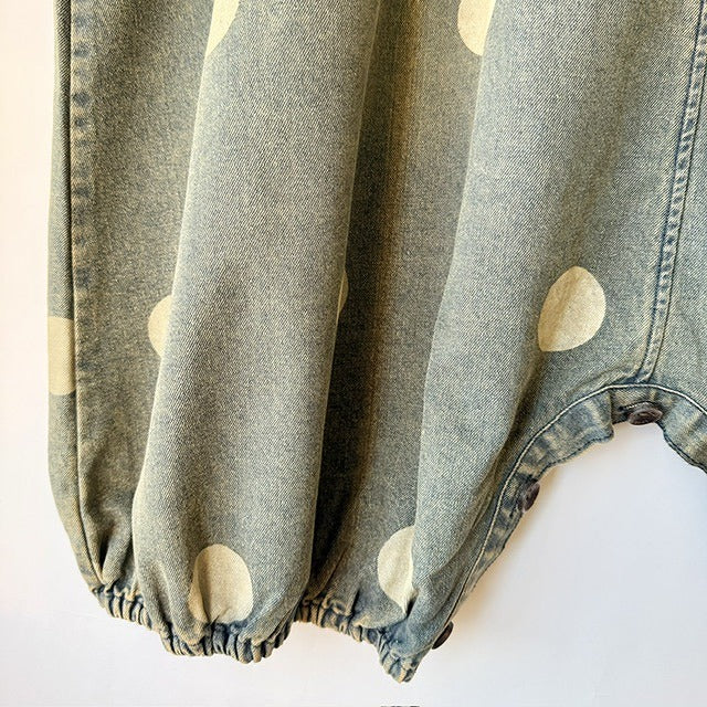 ヴィンテージ風 ドットプリント デニム オーバーオール BPS-26124 [Bell Pony]