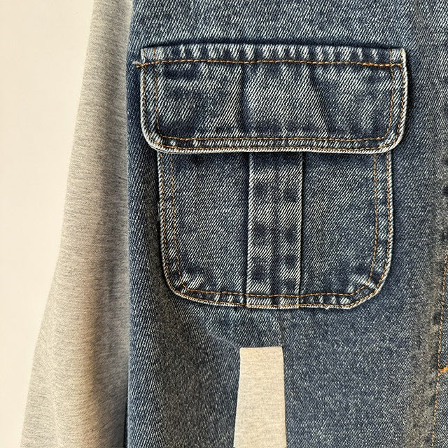 バイカラー異素材切替 ジャージ×デニムスカート BPS-26171 [Bell Pony]