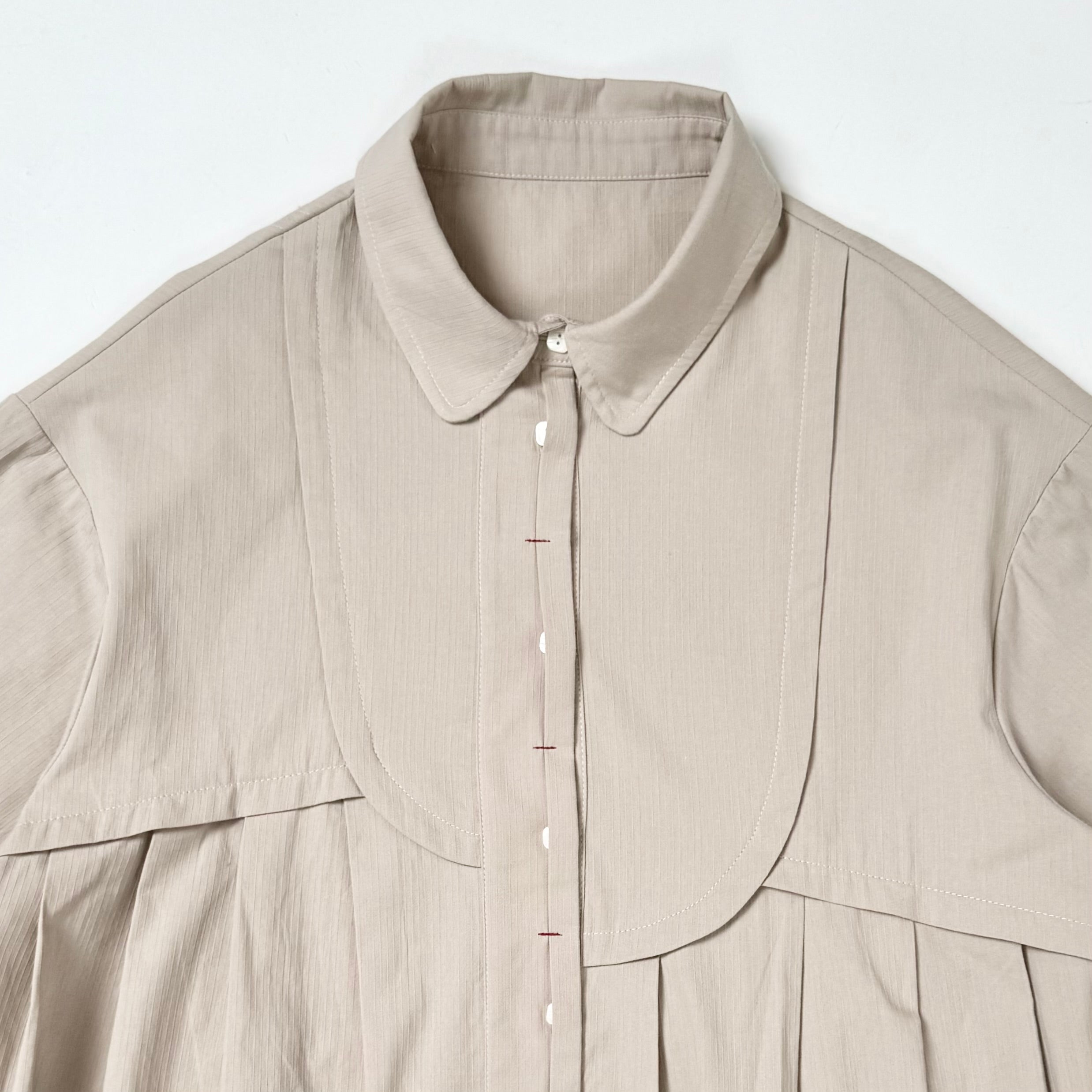 突然変衣のシャツワンピース ストライプ切替シャツワンピース | レディース服・レディース