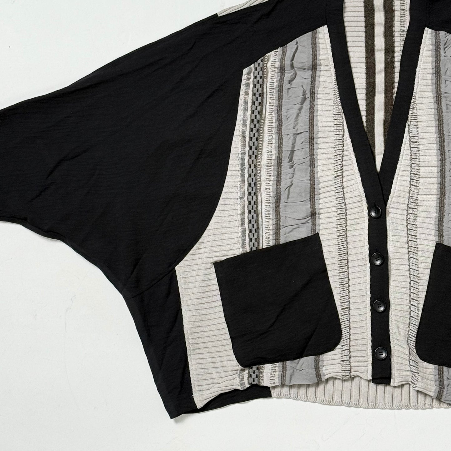 ジャガード×シフォン×布帛切り替え ニットカーディガン RY-241102SC [Yoshi Yoshi by pj]