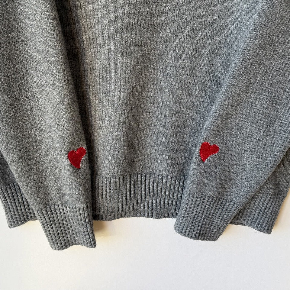 猫刺繍 配色2枚重ねハイネック ニットセーター BPW-25646  [Bell Pony]