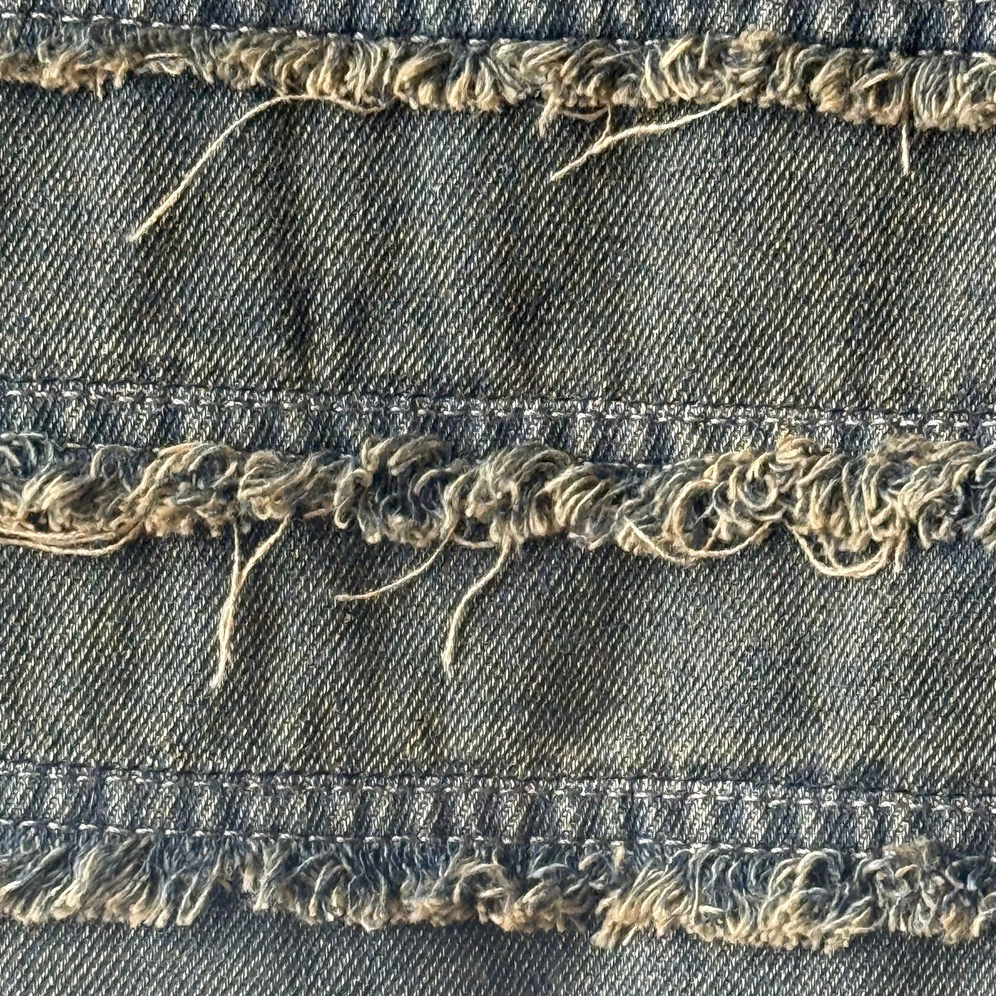 裾フリンジ切り替え デニムワイドパンツ BPA-25304 [Bell Pony]