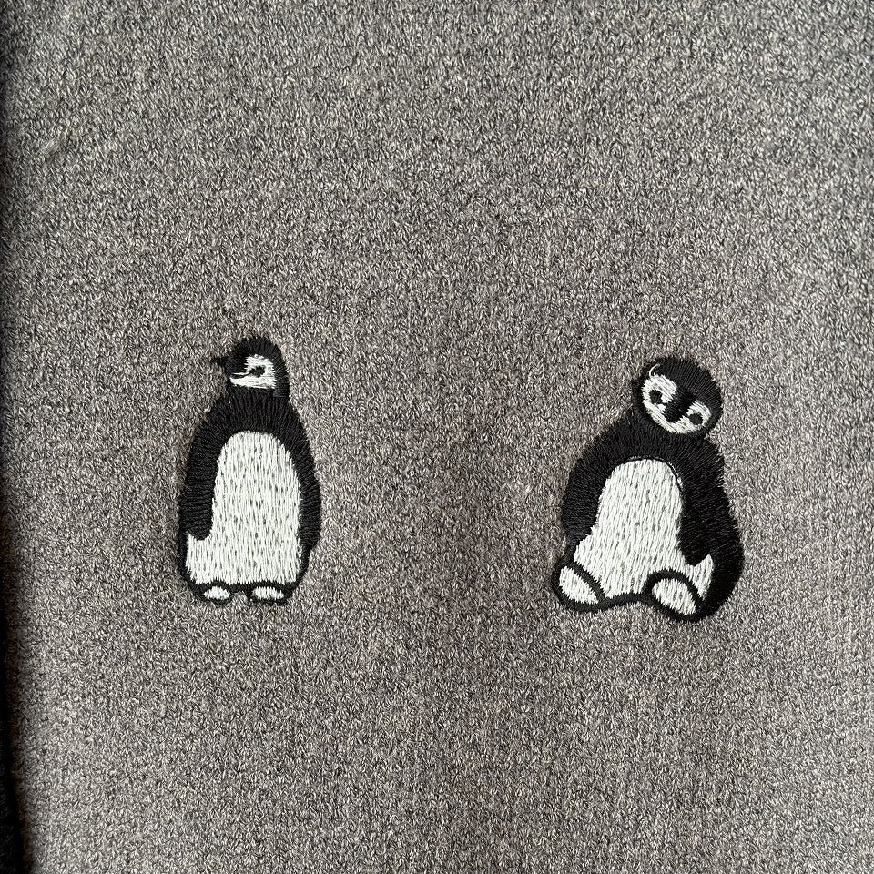 ペンギン刺繍 前開きニットカーディガン BPW-25900 [Bell Pony]