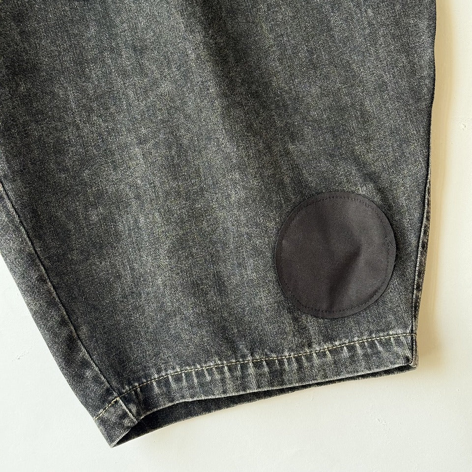 ドット柄 アップリケ デザイン ブラックデニム コクーンパンツ BPS-26060 [Bell Pony]