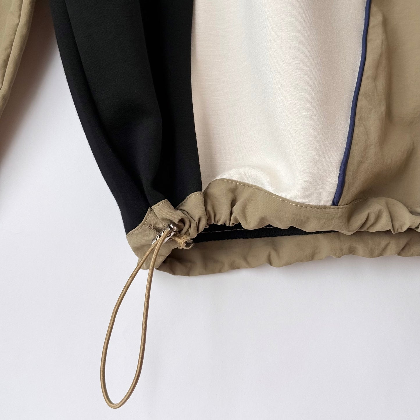 アシンメトリー異素材配色切り替え プルオーバー 長袖 BPA-25106 [Bell Pony]